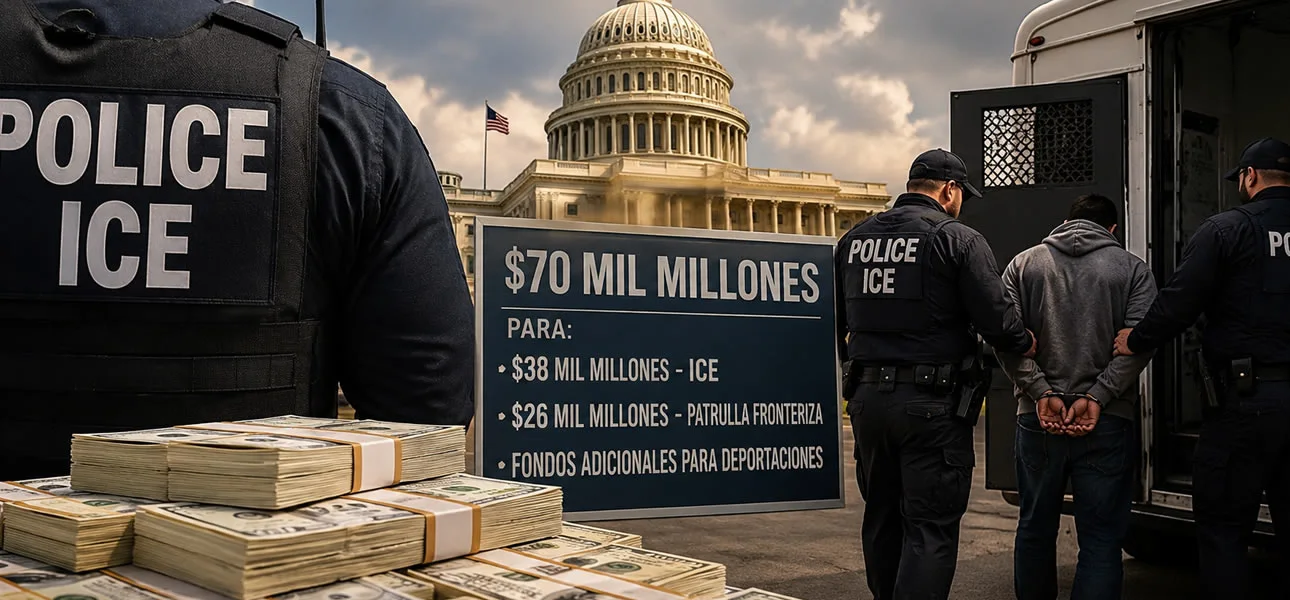 ongreso Aprueba $70,000 Millones para ICE y la Patrulla Fronteriza