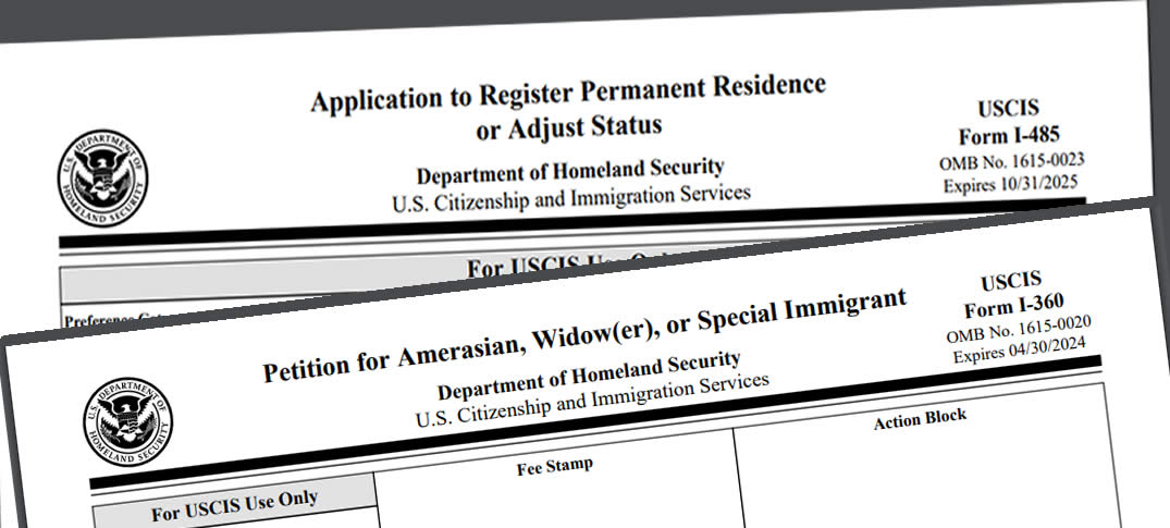 presentacion formulario I-360 y el Formulario I-485 